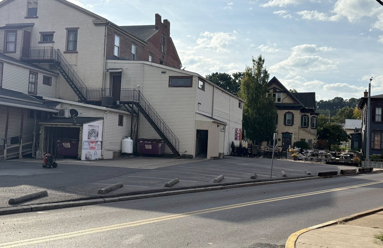 Downtown parking lot before sealcoating and striping