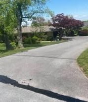 Long driveway before sealcoating